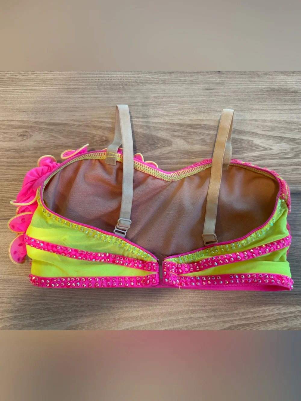 Girls Dance Costume Two-Piece Neon Pink and Lime Set - Size CM child medium